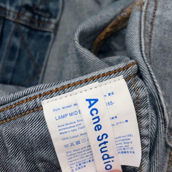 Acne Studio Blä Konst Lamp Denim Jacket in Mid Blue - Picture 8 of 12